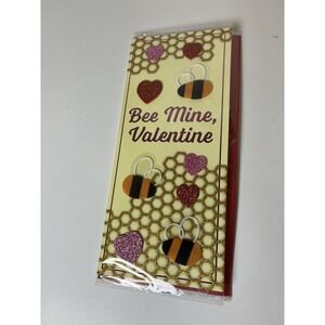 Handmade Valentine‎ Card "Bee Mine" 4x9 Slimline w/ Envelope NEW